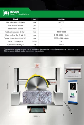 Machine de découpe de blocs à disque multiple ou simple à portique avec table de travail tournante